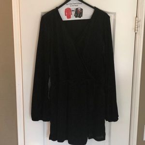Black velvet dressy romper